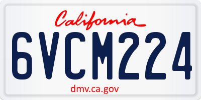CA license plate 6VCM224