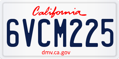CA license plate 6VCM225