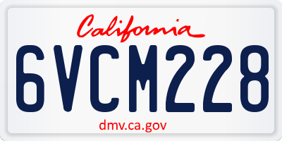 CA license plate 6VCM228