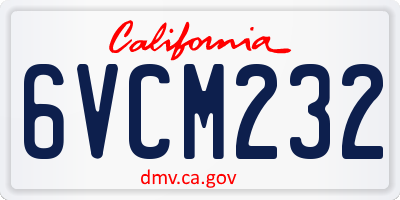 CA license plate 6VCM232