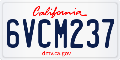 CA license plate 6VCM237