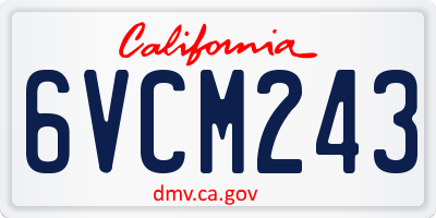 CA license plate 6VCM243