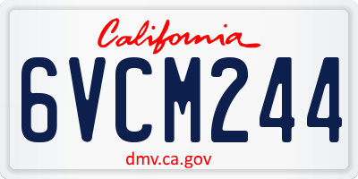 CA license plate 6VCM244