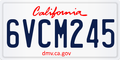 CA license plate 6VCM245