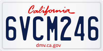 CA license plate 6VCM246
