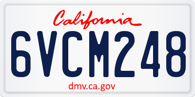 CA license plate 6VCM248
