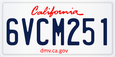 CA license plate 6VCM251