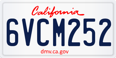 CA license plate 6VCM252