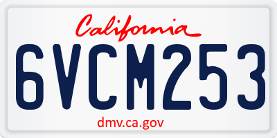 CA license plate 6VCM253