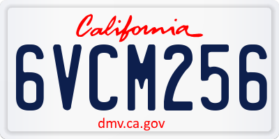 CA license plate 6VCM256