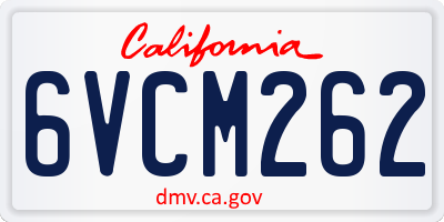 CA license plate 6VCM262