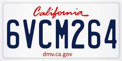 CA license plate 6VCM264