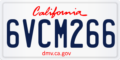 CA license plate 6VCM266