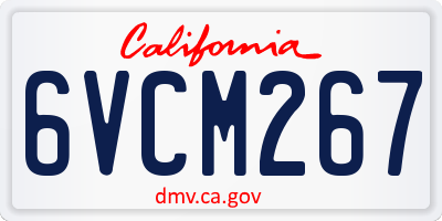 CA license plate 6VCM267