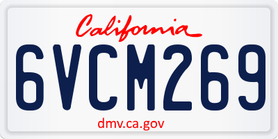 CA license plate 6VCM269