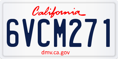 CA license plate 6VCM271