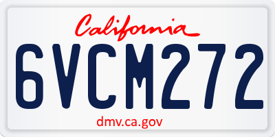 CA license plate 6VCM272