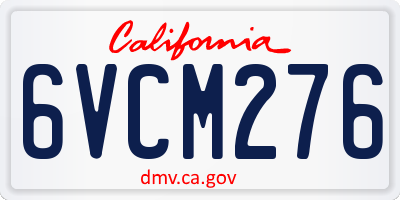 CA license plate 6VCM276