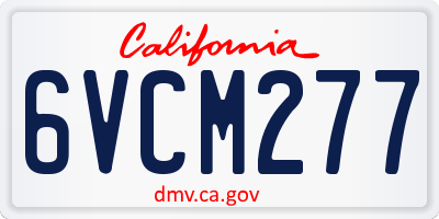 CA license plate 6VCM277