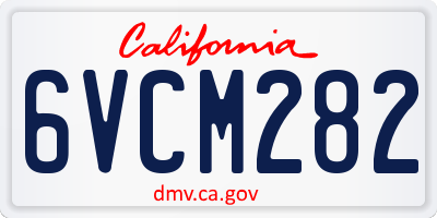 CA license plate 6VCM282