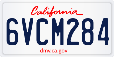 CA license plate 6VCM284