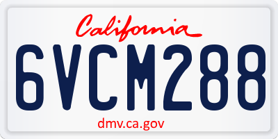 CA license plate 6VCM288