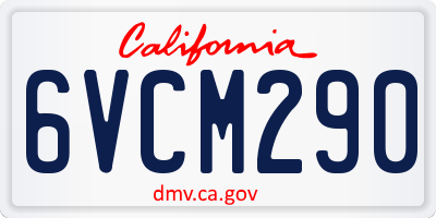 CA license plate 6VCM290
