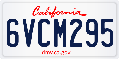 CA license plate 6VCM295