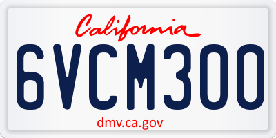 CA license plate 6VCM300