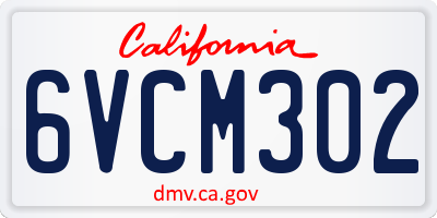 CA license plate 6VCM302