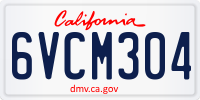 CA license plate 6VCM304