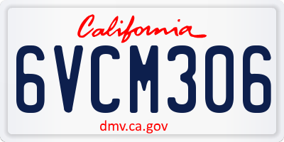 CA license plate 6VCM306