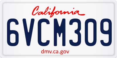 CA license plate 6VCM309