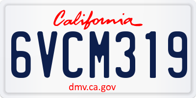 CA license plate 6VCM319