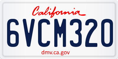 CA license plate 6VCM320