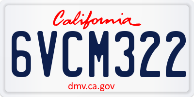 CA license plate 6VCM322