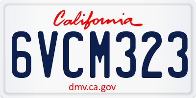 CA license plate 6VCM323