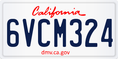 CA license plate 6VCM324