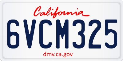CA license plate 6VCM325