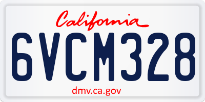 CA license plate 6VCM328
