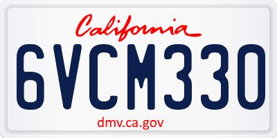 CA license plate 6VCM330