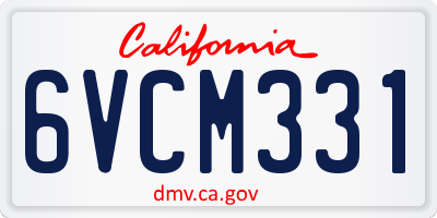 CA license plate 6VCM331