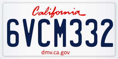CA license plate 6VCM332