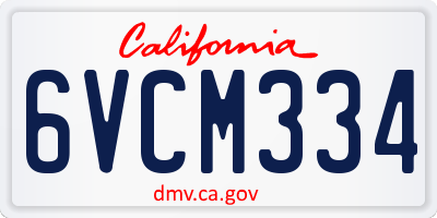 CA license plate 6VCM334