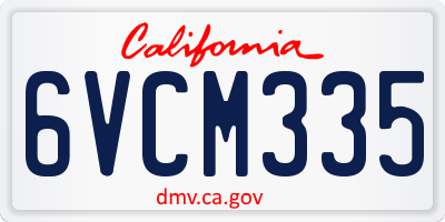 CA license plate 6VCM335