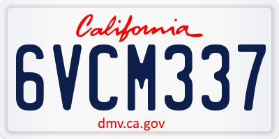 CA license plate 6VCM337