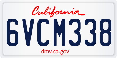 CA license plate 6VCM338