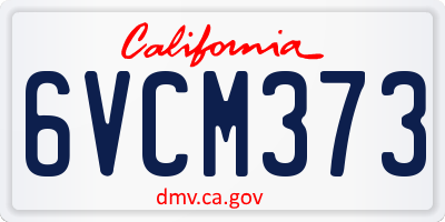 CA license plate 6VCM373