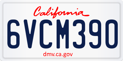 CA license plate 6VCM390