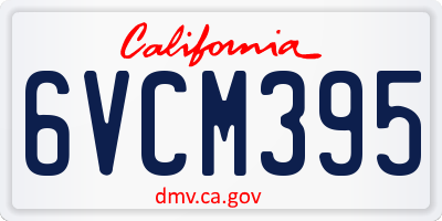 CA license plate 6VCM395